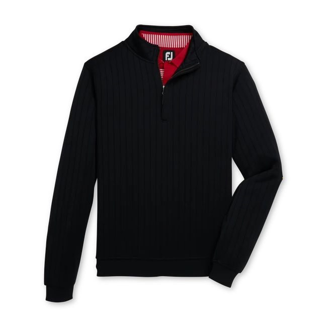 Drop Needle Half-Zip Gathered Waist