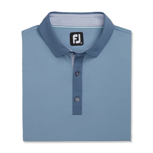 Solid + Spiral Print Trim Lisle Self Collar