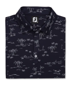 Tropic Golf Print Lisle Self Collar