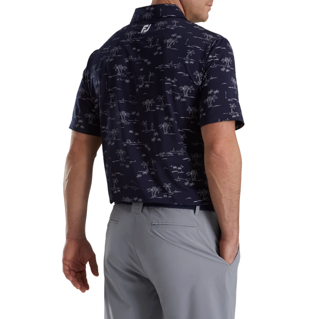 Tropic Golf Print Lisle Self Collar - Image 3