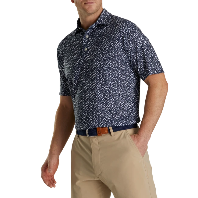 Lisle Tossed Tulips Self Collar Lisle Tossed Tulips Self Collar -FootJoy Store FJ 28452 02