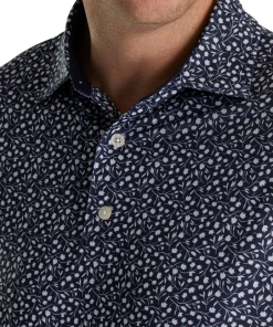 Lisle Tossed Tulips Self Collar 5 Lisle Tossed Tulips Self Collar -FootJoy Store FJ 28452 04