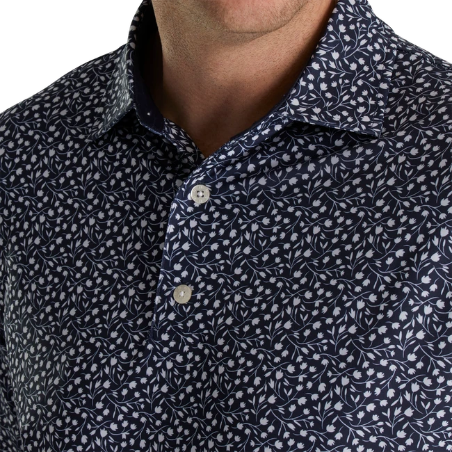 Lisle Tossed Tulips Self Collar Lisle Tossed Tulips Self Collar -FootJoy Store FJ 28452 04