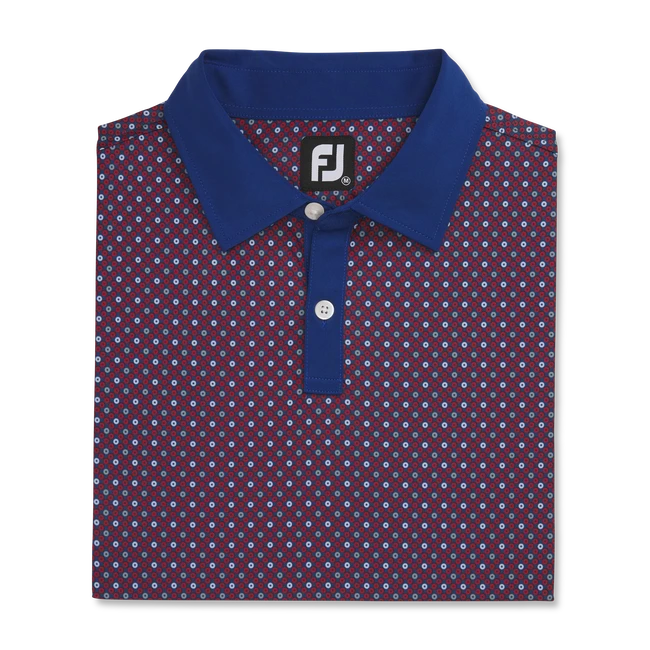 Lisle Circle Print Self Collar Lisle Circle Print Self Collar -FootJoy Store FJ 28467 01