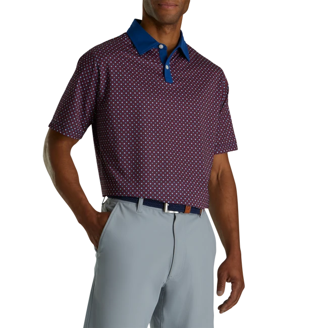 Lisle Circle Print Self Collar Lisle Circle Print Self Collar -FootJoy Store FJ 28467 02