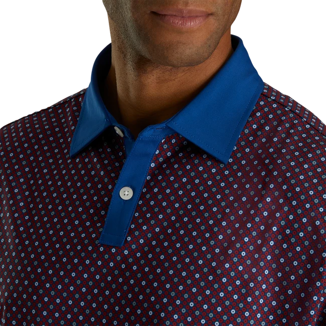 Lisle Circle Print Self Collar Lisle Circle Print Self Collar -FootJoy Store FJ 28467 04