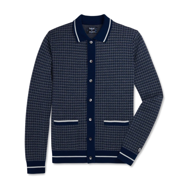 Full-Placket Long Sleeve Sweater Polo