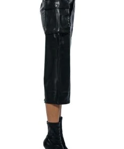 BEGIN AGAIN FAUX LEATHER MIDI SKIRT -FootJoy Store begin again faux leather midi skirt black 7 7