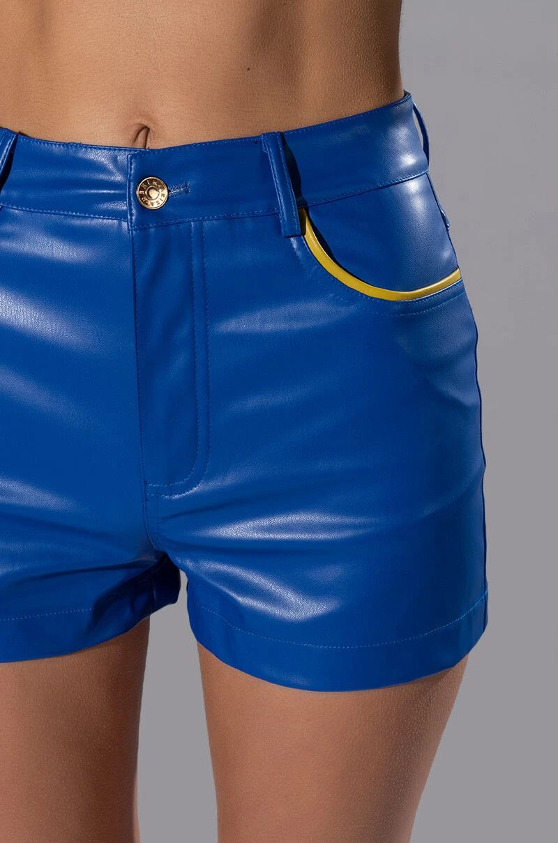 BLUE MOOD FAUX LEATHER SHORT - Image 9