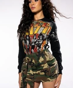 CADET CUTIE CAMO MINI SKIRT WITH SASH 4 CADET CUTIE CAMO MINI SKIRT WITH SASH -FootJoy Store camouflage print mini skirt green camo 3 3