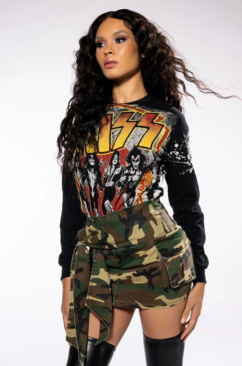 CADET CUTIE CAMO MINI SKIRT WITH SASH CADET CUTIE CAMO MINI SKIRT WITH SASH -FootJoy Store camouflage print mini skirt green camo 3 3