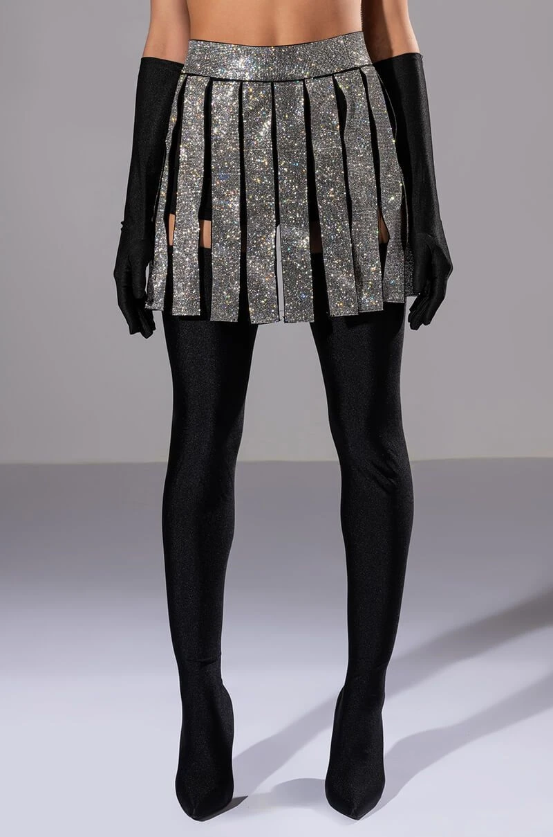 CAPTAIN OF THE TEAM RHINESTONE MINI SKIRT CAPTAIN OF THE TEAM RHINESTONE MINI SKIRT -FootJoy Store captain of the team rhinestone mini skirt silver 1 1