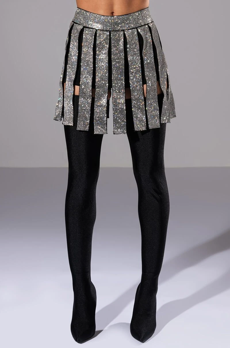 CAPTAIN OF THE TEAM RHINESTONE MINI SKIRT CAPTAIN OF THE TEAM RHINESTONE MINI SKIRT -FootJoy Store captain of the team rhinestone mini skirt silver 5 5