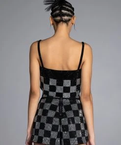 CHECK MATE RHINESTONE BRALETTE -FootJoy Store check mate rhinestone bralette black white 8 8