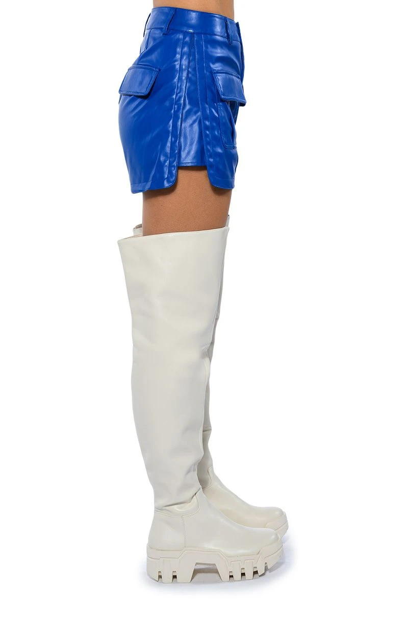 CORA POCKET DETAIL FAUX LEATHER SHORT CORA POCKET DETAIL FAUX LEATHER SHORT -FootJoy Store cora pocket detail faux leather short royal blue 6 6