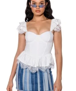 DAINTY RUFFLES PEPLUM CORSET TOP