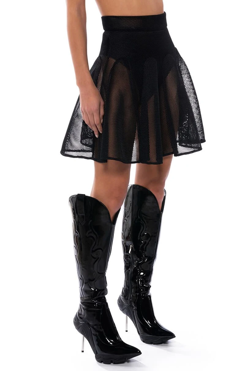 DONT HATE THE PLAYER PLEATED MESH MINI SKIRT - Image 2