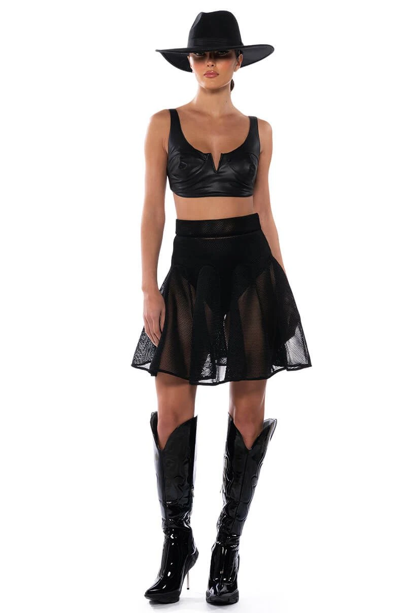 DONT HATE THE PLAYER PLEATED MESH MINI SKIRT - Image 4