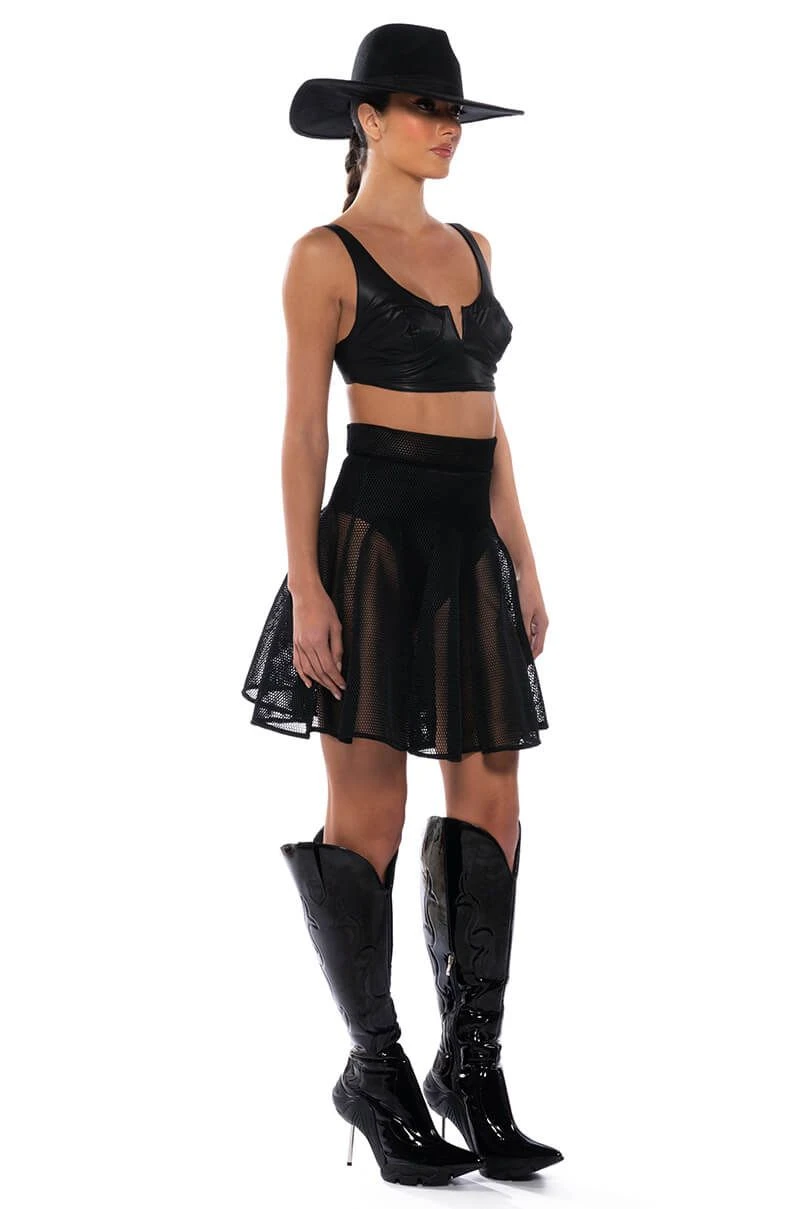 DONT HATE THE PLAYER PLEATED MESH MINI SKIRT - Image 5