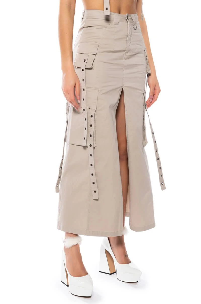DOWN FOR ANYTHING CARGO MAXI SKIRT - Image 2