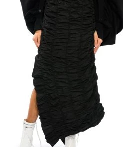 ENCORE SCRUNCHED SLIT MAXI SKIRT