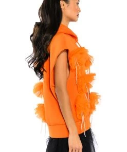 EUPHORIC EMBELLISHED SLEEVELESS SWEATSHIRT -FootJoy Store euphoric embellished sleeveless sweatshirt orange 5 5