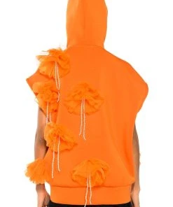 EUPHORIC EMBELLISHED SLEEVELESS SWEATSHIRT -FootJoy Store euphoric embellished sleeveless sweatshirt orange 6 6