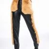 FASHION AND COZY FAUX LEATHER WITH FUR JOGGERS