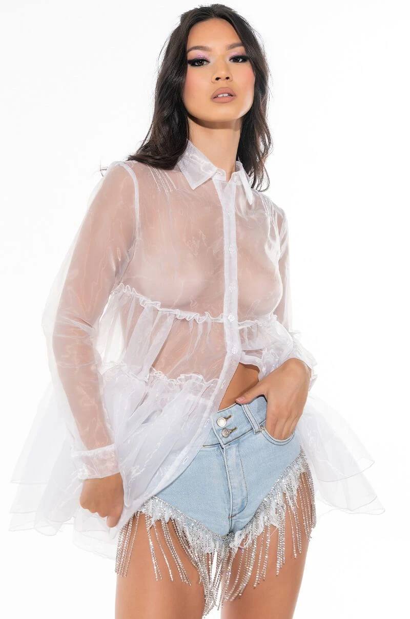 FIESTA RHINESTONE DENIM SHORTS - Image 5