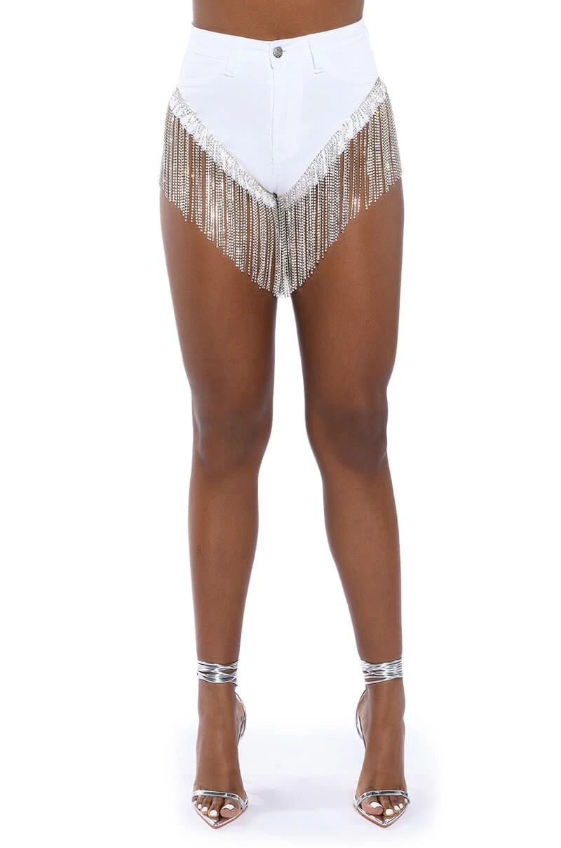 GONNA LOVE ME WATERFALL RHINESTONE DENIM SHORT - Image 10