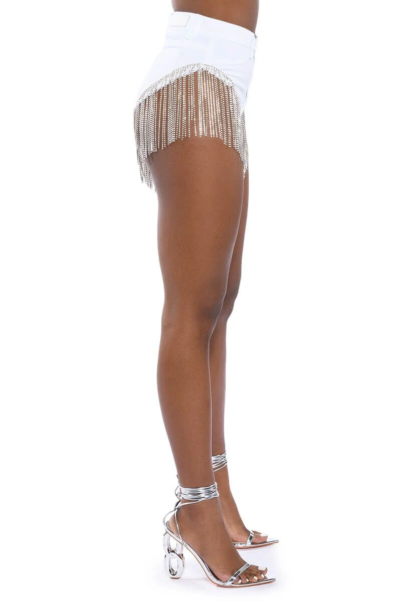 GONNA LOVE ME WATERFALL RHINESTONE DENIM SHORT - Image 11