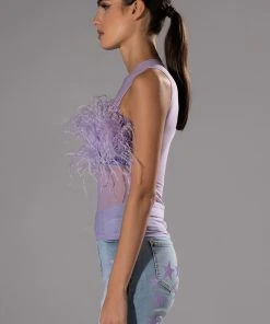 HAPPILY EVER AFTER SLEEVELESS FEATHER TOP IN LIGHT PURPLE 5 HAPPILY EVER AFTER SLEEVELESS FEATHER TOP IN LIGHT PURPLE -FootJoy Store happily ever after sleeveless feather top in light purple light purple 4 4
