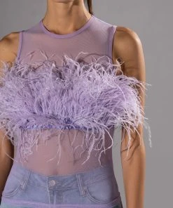 HAPPILY EVER AFTER SLEEVELESS FEATHER TOP IN LIGHT PURPLE 7 HAPPILY EVER AFTER SLEEVELESS FEATHER TOP IN LIGHT PURPLE -FootJoy Store happily ever after sleeveless feather top in light purple light purple 6 6