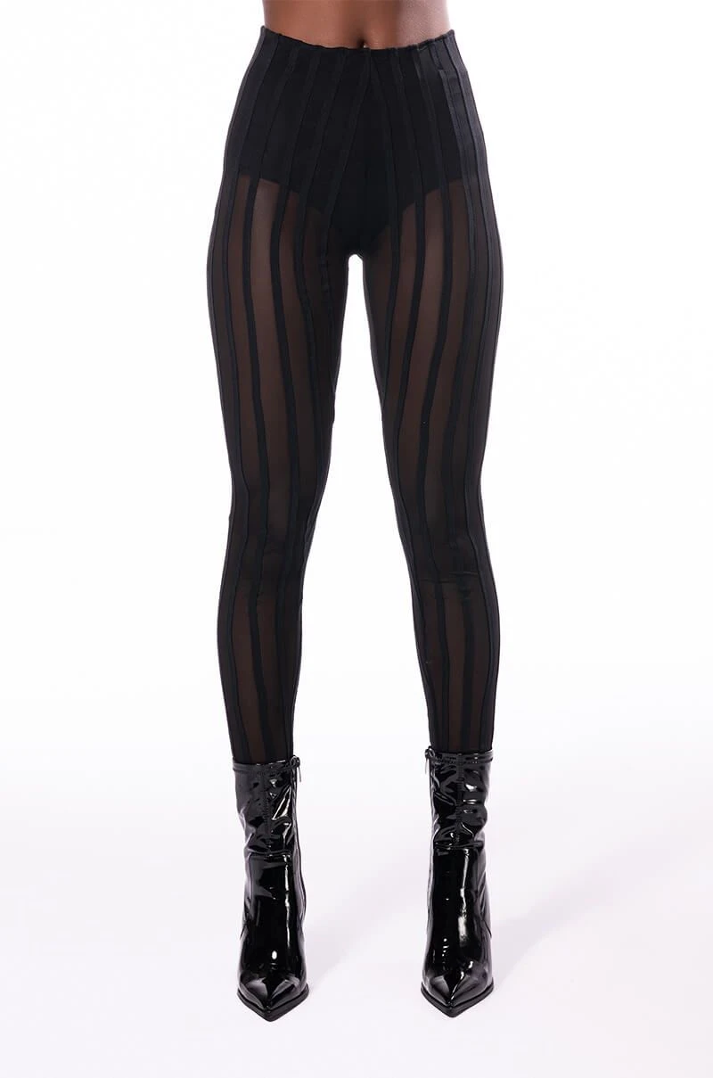 HEAR ME SAY MESH STRIPED LEGGING - Image 2