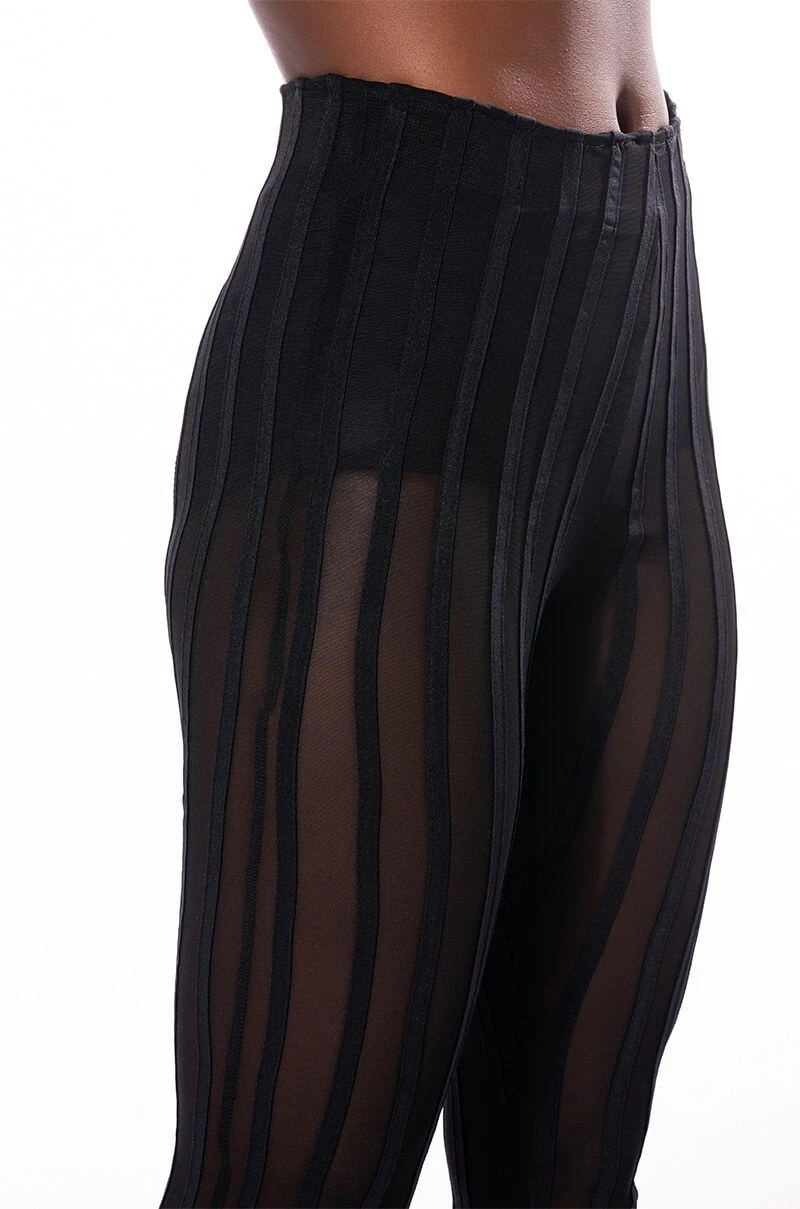 HEAR ME SAY MESH STRIPED LEGGING - Image 5