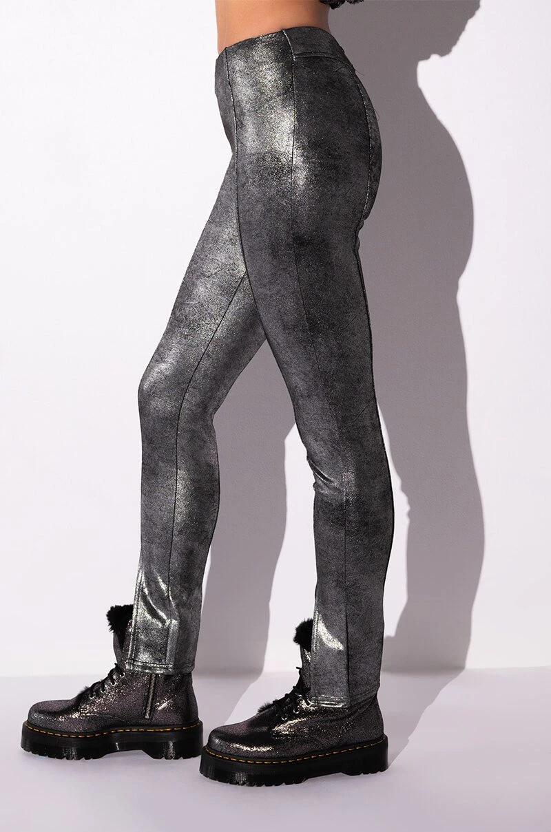 INTO THE NIGHT METALLIC SPLIT HEM PANT - Image 4