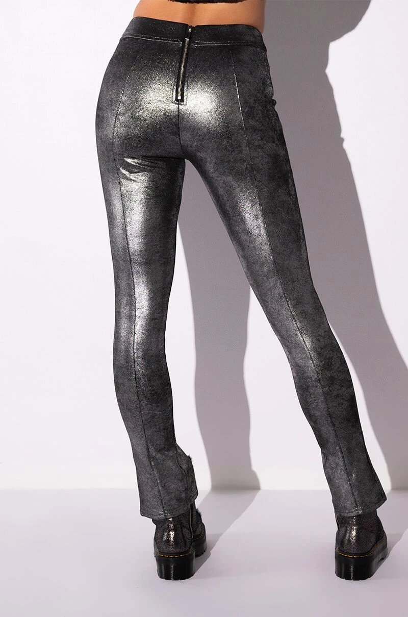 INTO THE NIGHT METALLIC SPLIT HEM PANT - Image 5