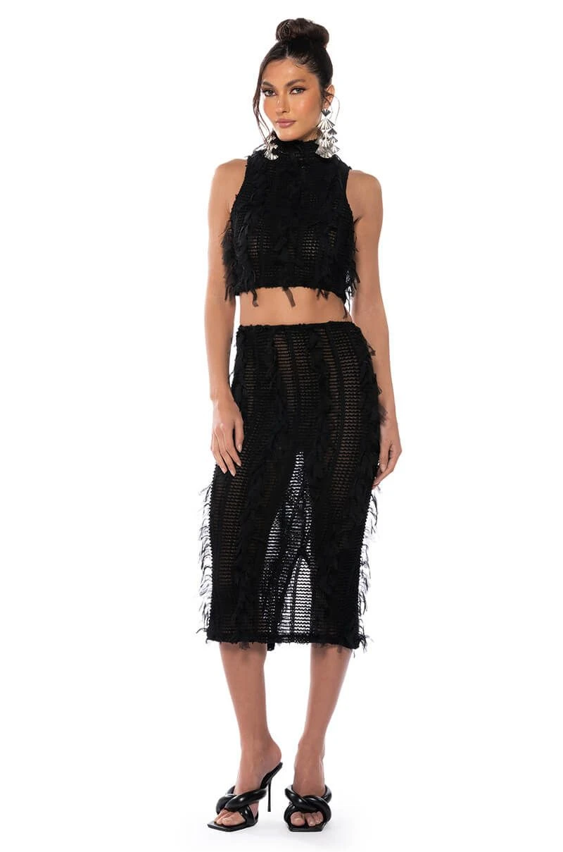 ITS A WRAP MACRAME MESH SLEEVELESS MOCK NECK TOP - Image 3