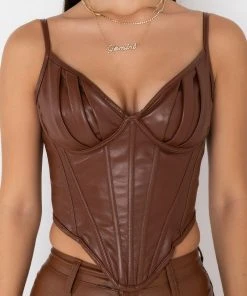 ITTY BITTY PRETTY PU SNATCHED CORSET 6 ITTY BITTY PRETTY PU SNATCHED CORSET -FootJoy Store itty bitty pretty pu snatched corset dark brown 5 5