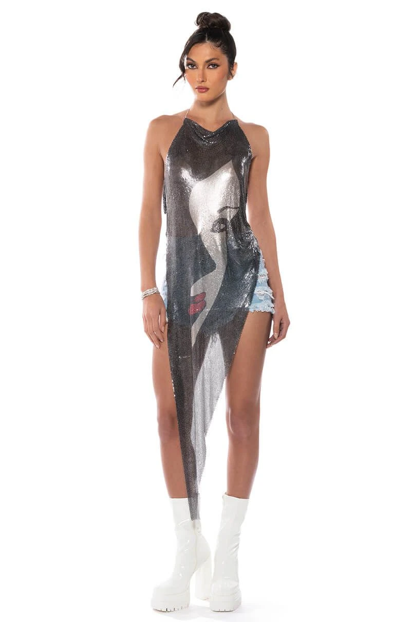 JUST ONE LOOK ASYMMETRICAL HIGH SHINE CHAINMAIL TOP JUST ONE LOOK ASYMMETRICAL HIGH SHINE CHAINMAIL TOP -FootJoy Store just one look asymmetrical high shine chainmail top black multi 1 1