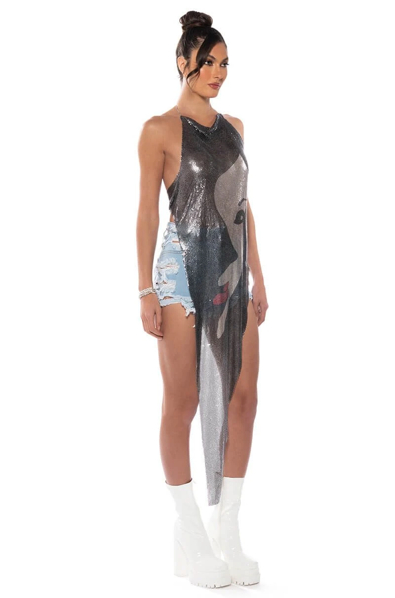 JUST ONE LOOK ASYMMETRICAL HIGH SHINE CHAINMAIL TOP JUST ONE LOOK ASYMMETRICAL HIGH SHINE CHAINMAIL TOP -FootJoy Store just one look asymmetrical high shine chainmail top black multi 2 2