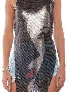 JUST ONE LOOK ASYMMETRICAL HIGH SHINE CHAINMAIL TOP 7 JUST ONE LOOK ASYMMETRICAL HIGH SHINE CHAINMAIL TOP -FootJoy Store just one look asymmetrical high shine chainmail top black multi 6 6