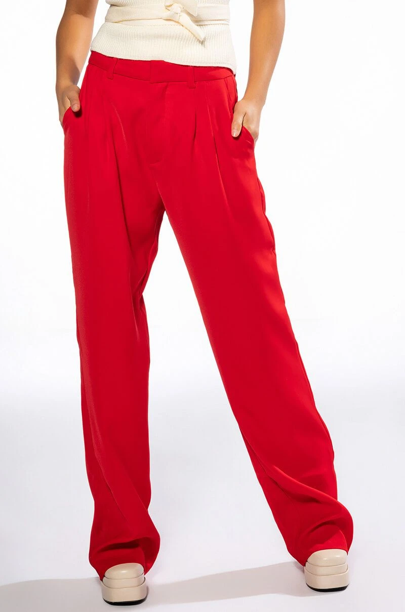 LOGAN WIDE LEG TROUSER IN RED