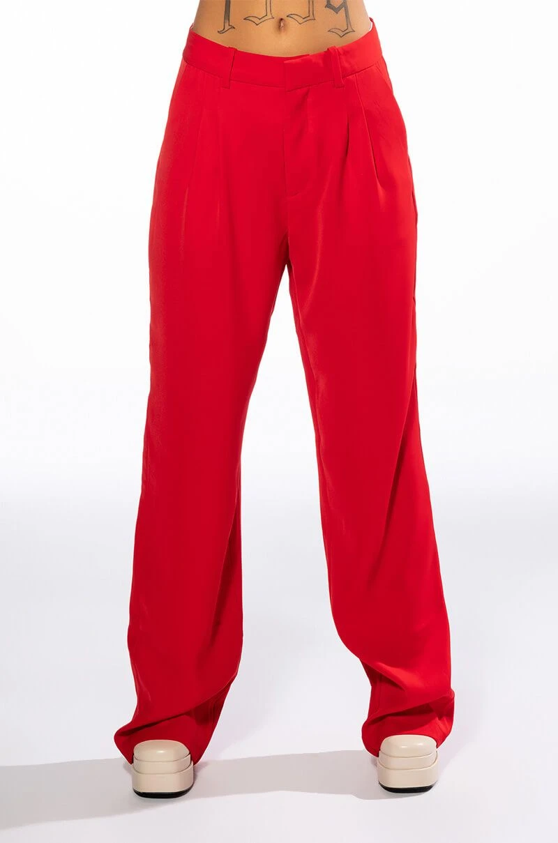 LOGAN WIDE LEG TROUSER IN RED - Image 3