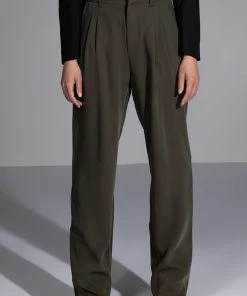 LOGAN WIDE LEG TROUSER IN OLIVE