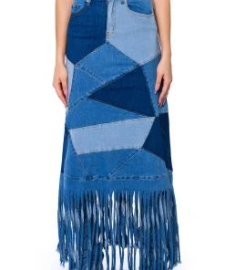 MIX 'N MATCH MAXI DENIM SKIRT