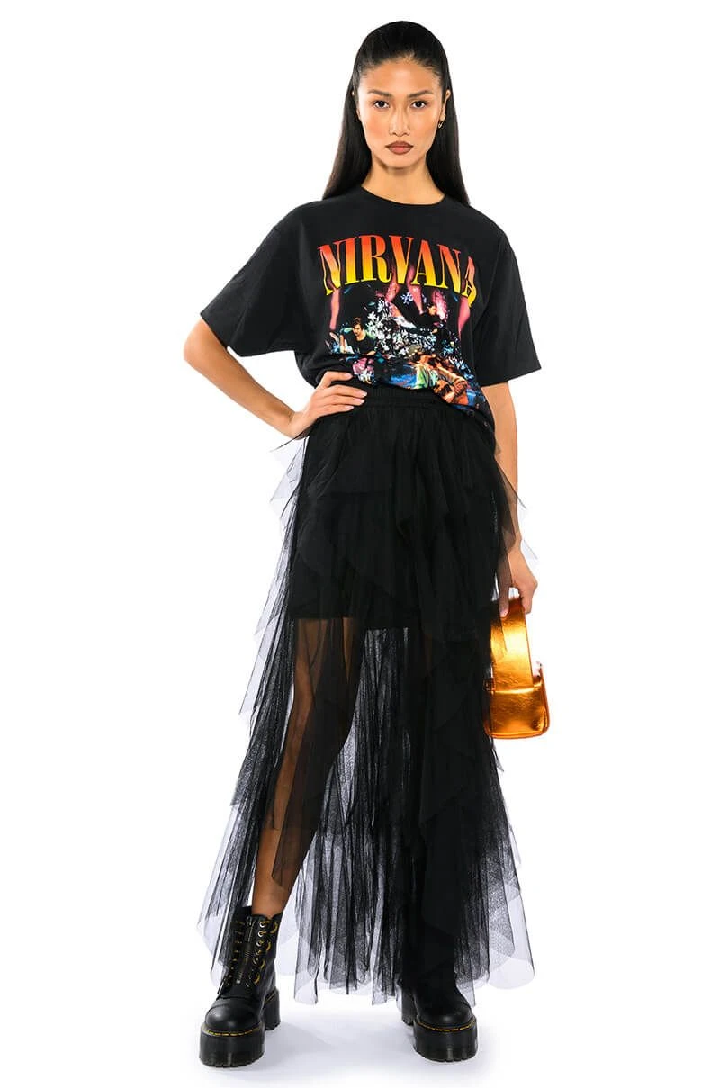 MODERN ROYALTY LAYERED MESH MAXI SKIRT MODERN ROYALTY LAYERED MESH MAXI SKIRT -FootJoy Store modern royalty layered mesh maxi skirt black 3 3 c1