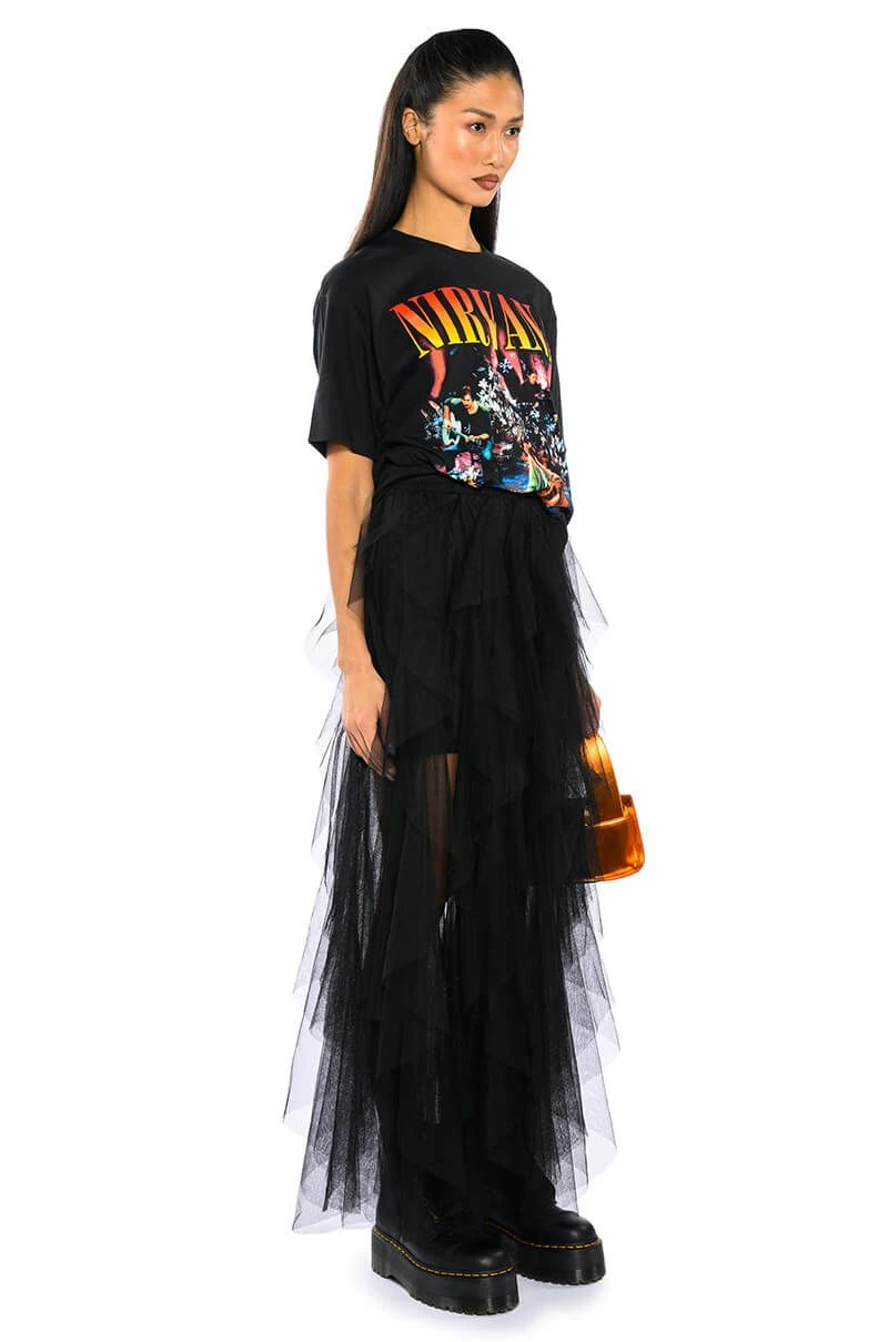 MODERN ROYALTY LAYERED MESH MAXI SKIRT MODERN ROYALTY LAYERED MESH MAXI SKIRT -FootJoy Store modern royalty layered mesh maxi skirt black 5 5 c1