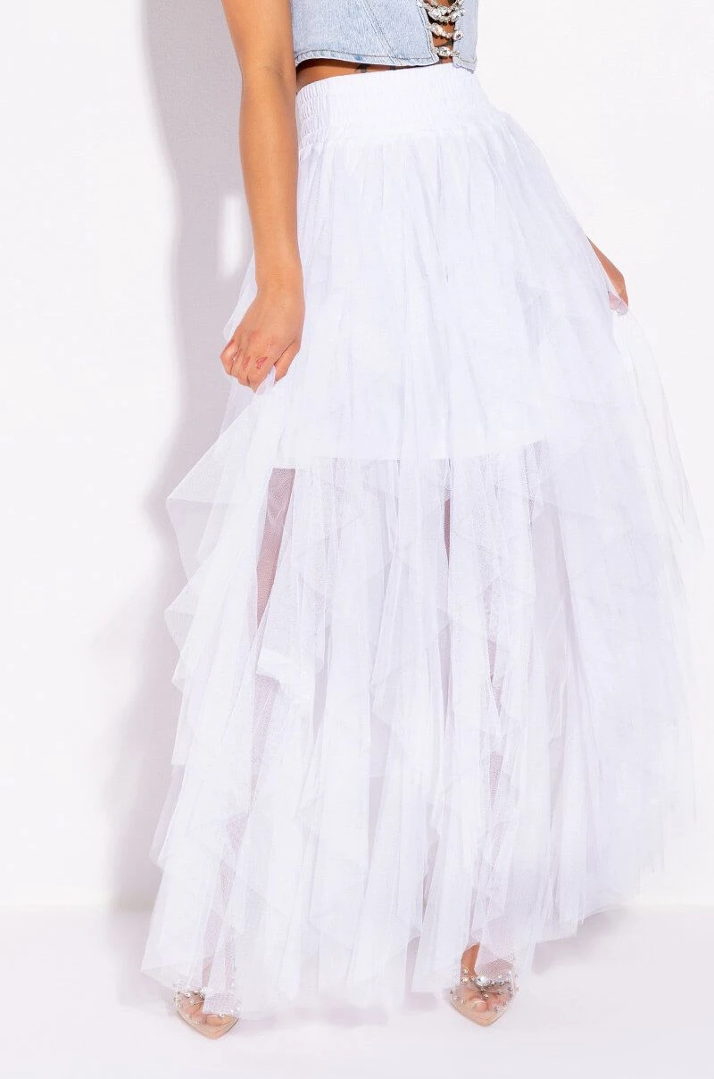 MODERN ROYALTY LAYERED MESH MAXI SKIRT MODERN ROYALTY LAYERED MESH MAXI SKIRT -FootJoy Store modern royalty layered mesh maxi skirt white 1 1
