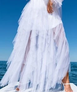MODERN ROYALTY LAYERED MESH MAXI SKIRT 11 MODERN ROYALTY LAYERED MESH MAXI SKIRT -FootJoy Store modern royalty layered mesh maxi skirt white 1 1 c1 c1
